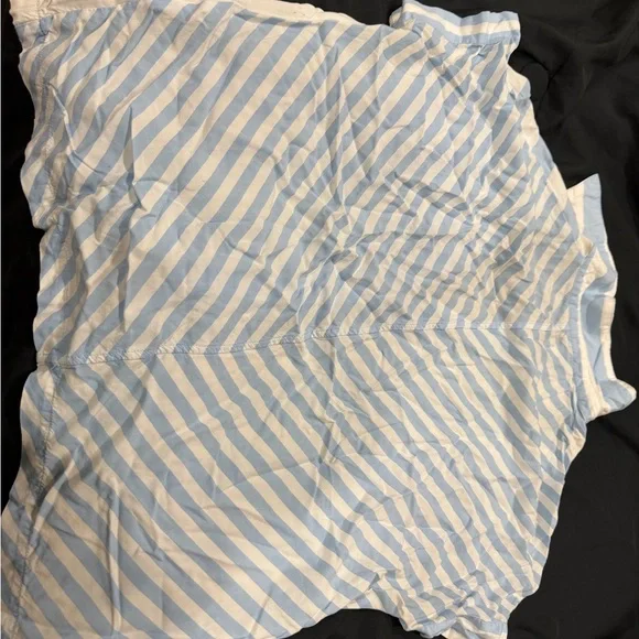 Light Blue and White Striped Short Sleeve Button-Up - Picture 2 of 2